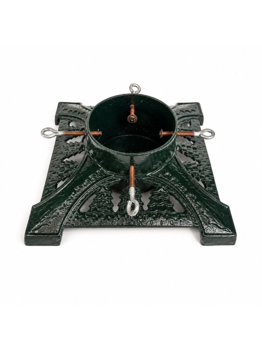 Cast Iron Metal Christmas Tree Holder John Wright Green Vintage Holiday Home Dec